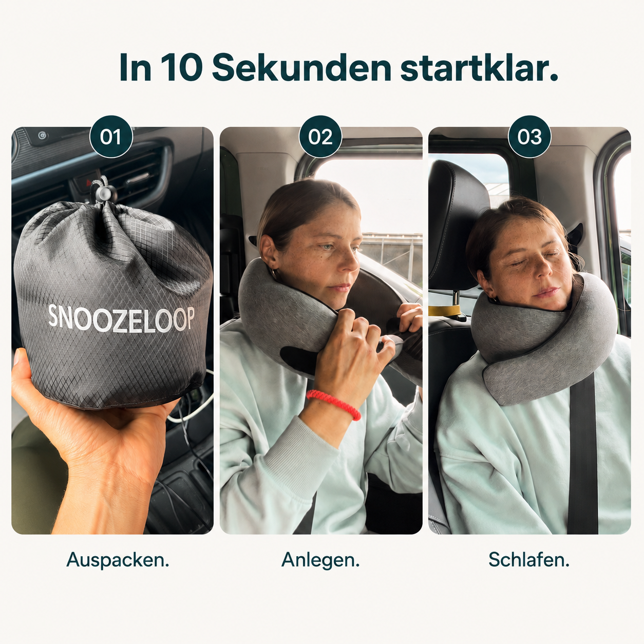 SnoozeLoop – Das Reisekissen, das wirklich hält.