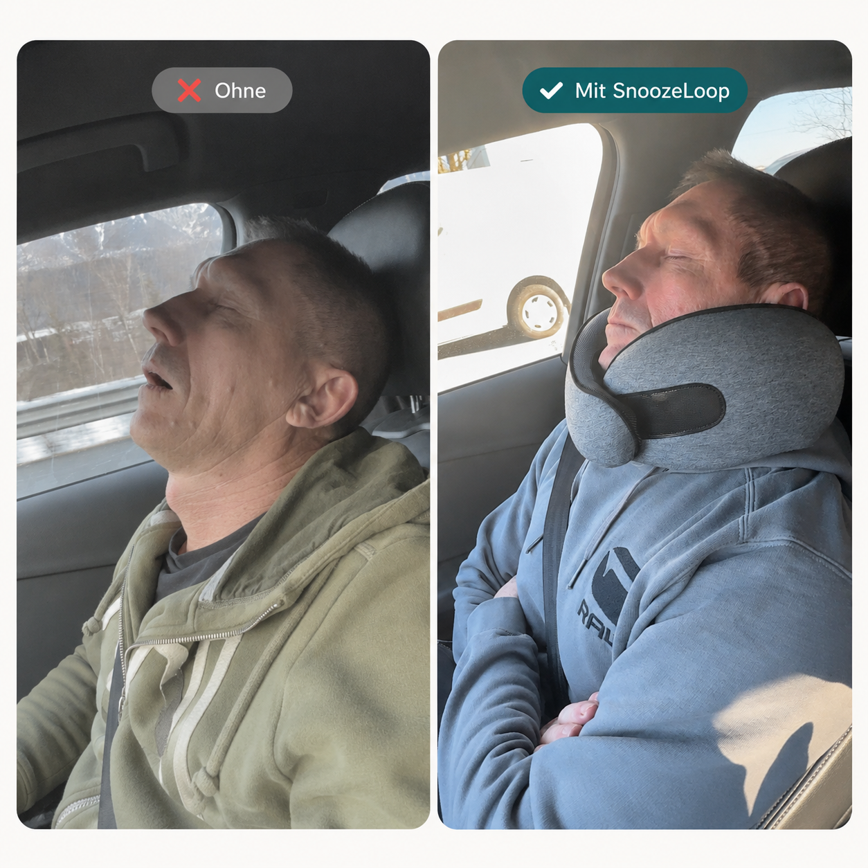 SnoozeLoop – Das Reisekissen, das wirklich hält.