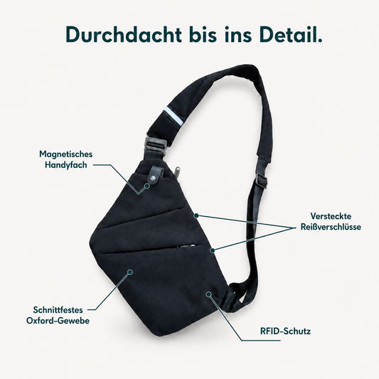 VaultPack – Die Sling-Bag, die wirklich schützt.